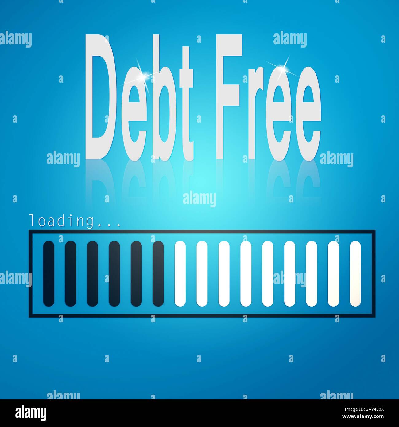 Debt Free Blue Loading Bar Stock Photo Alamy