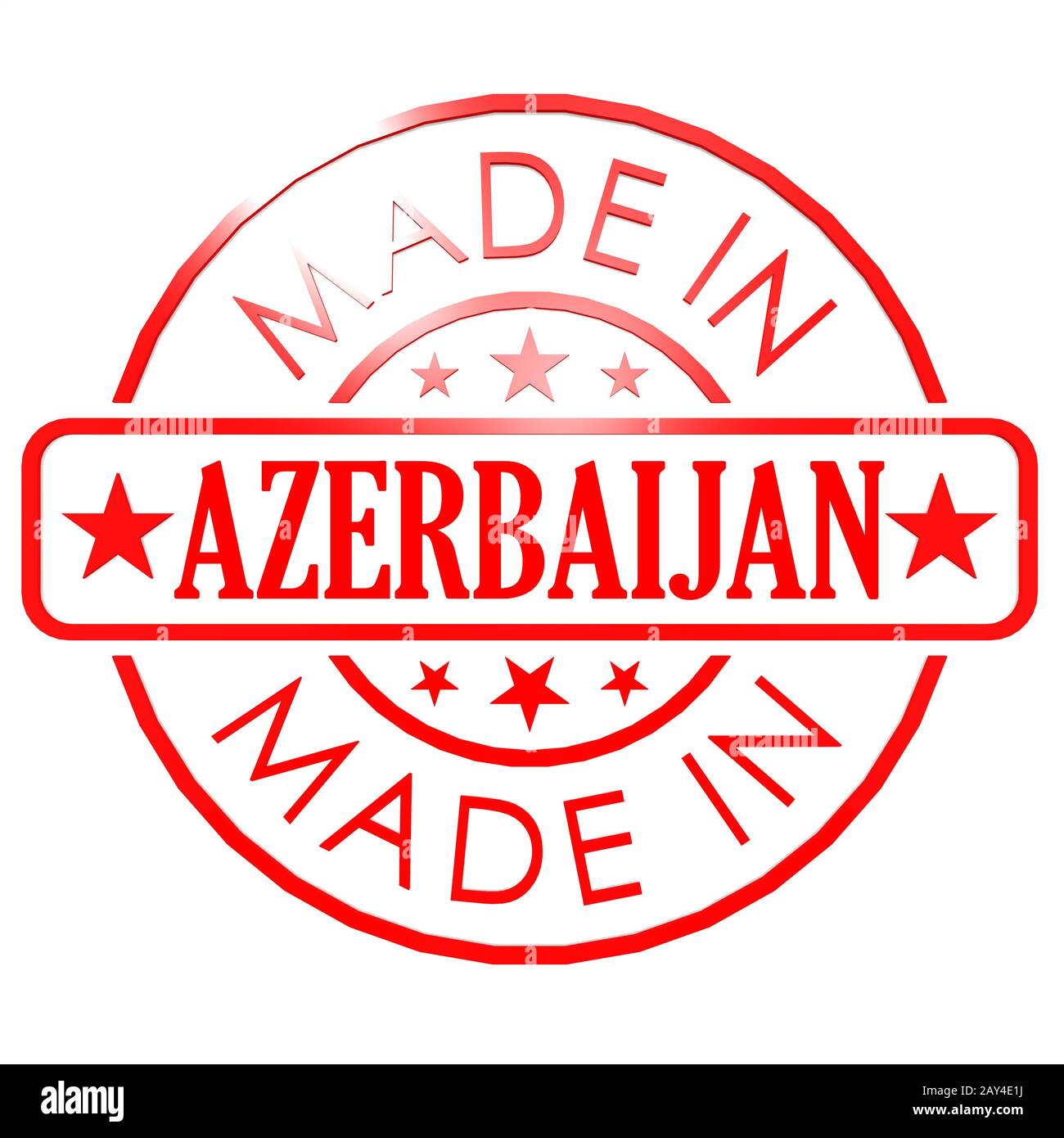 Made in Azerbaijan red seal Stock Photo