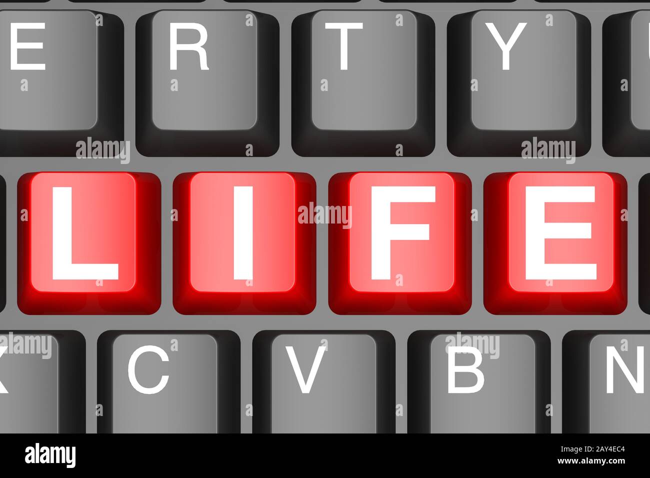Life button on modern computer keyboard Stock Photo