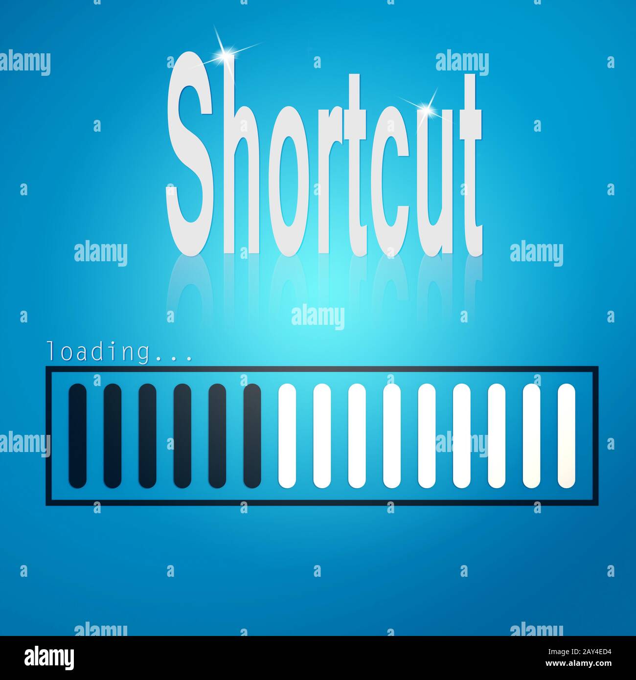 Shortcut blue loading bar Stock Photo