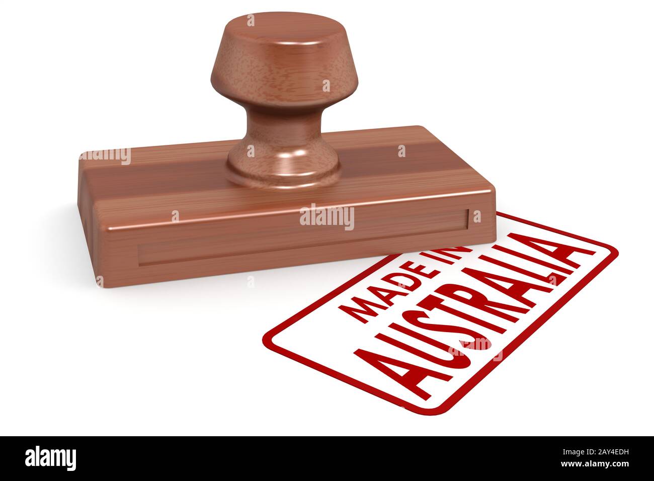 Wooden stamp made in Australia Stock Photo Alamy