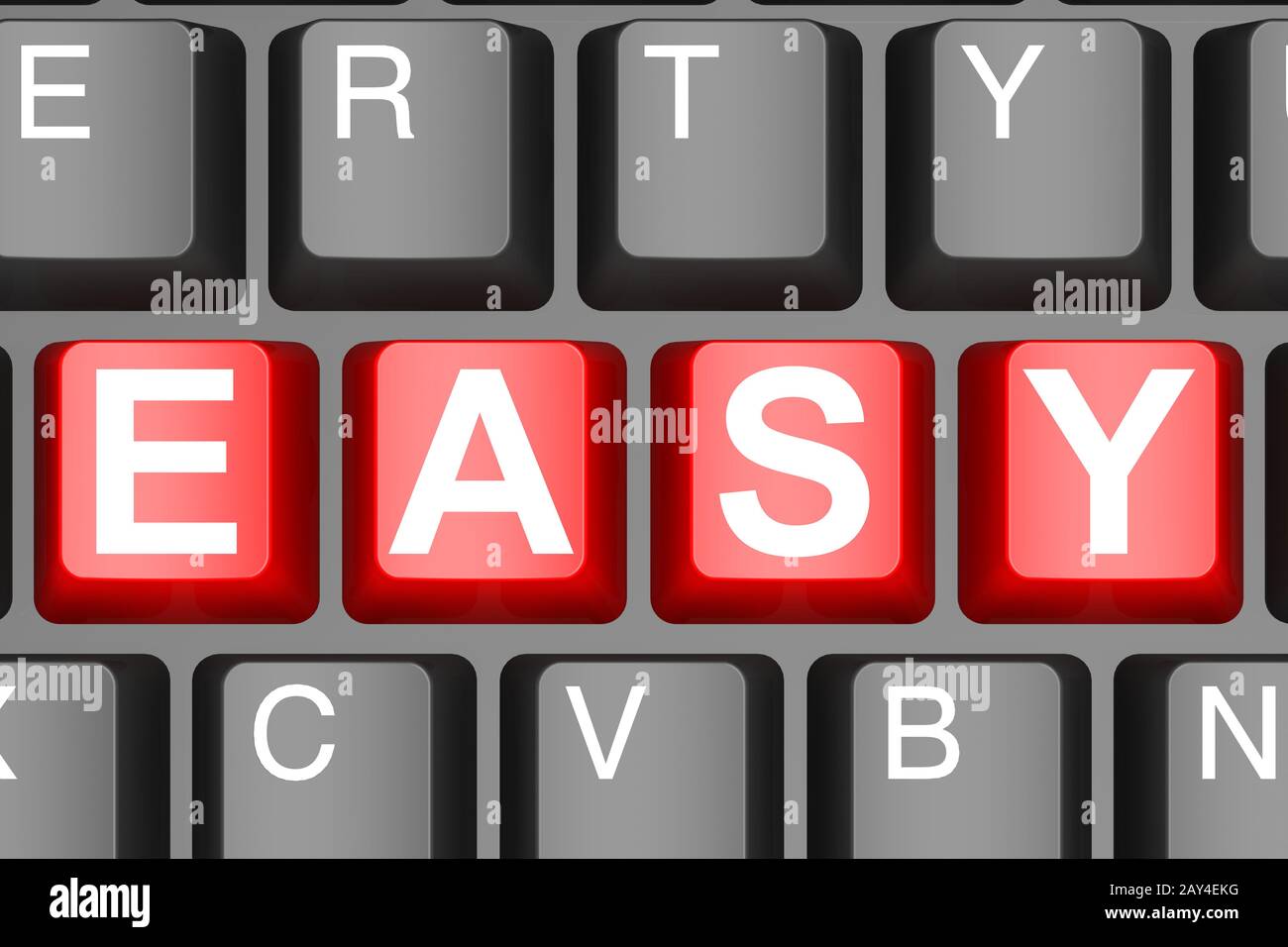 Easy button on modern computer keyboard Stock Photo