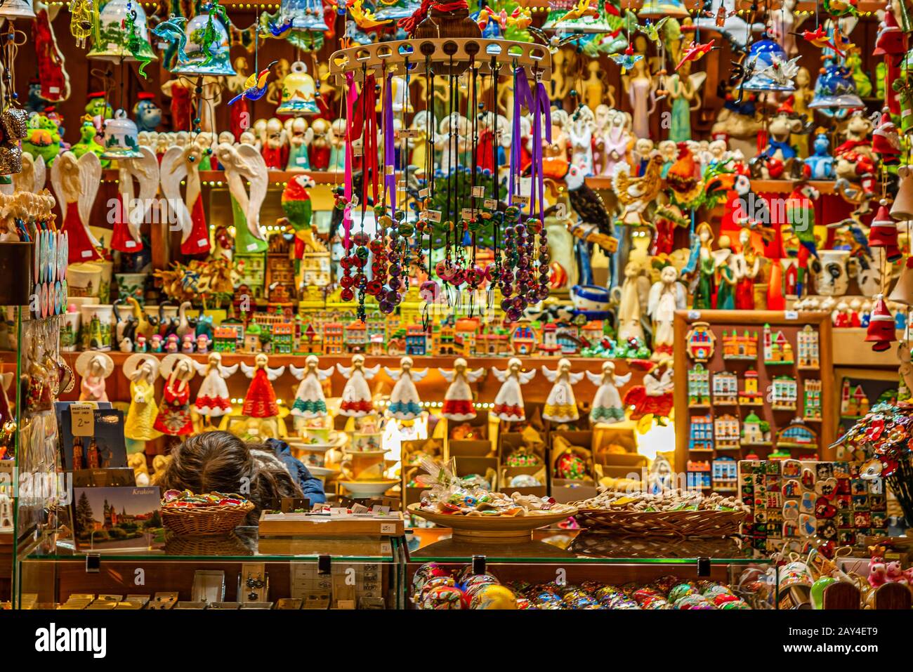 Things to buy in the stalls, Inside the Cloth Hall (Sukiennice), Krakow