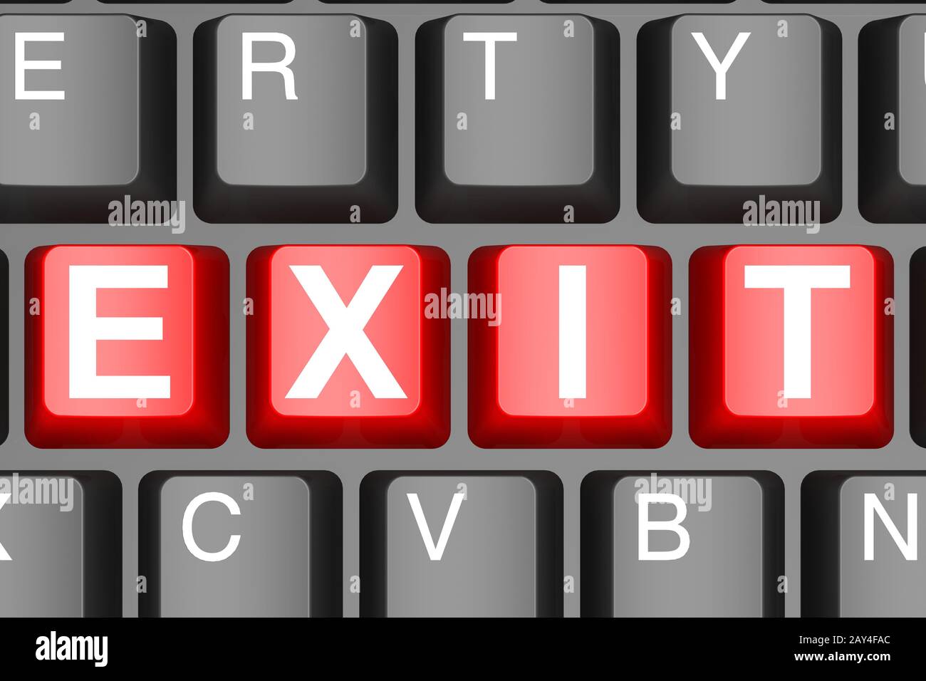 Exit button on modern computer keyboard Stock Photo