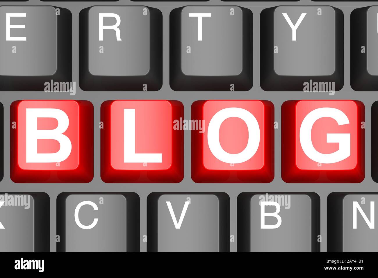 Blog button on modern computer keyboard Stock Photo - Alamy