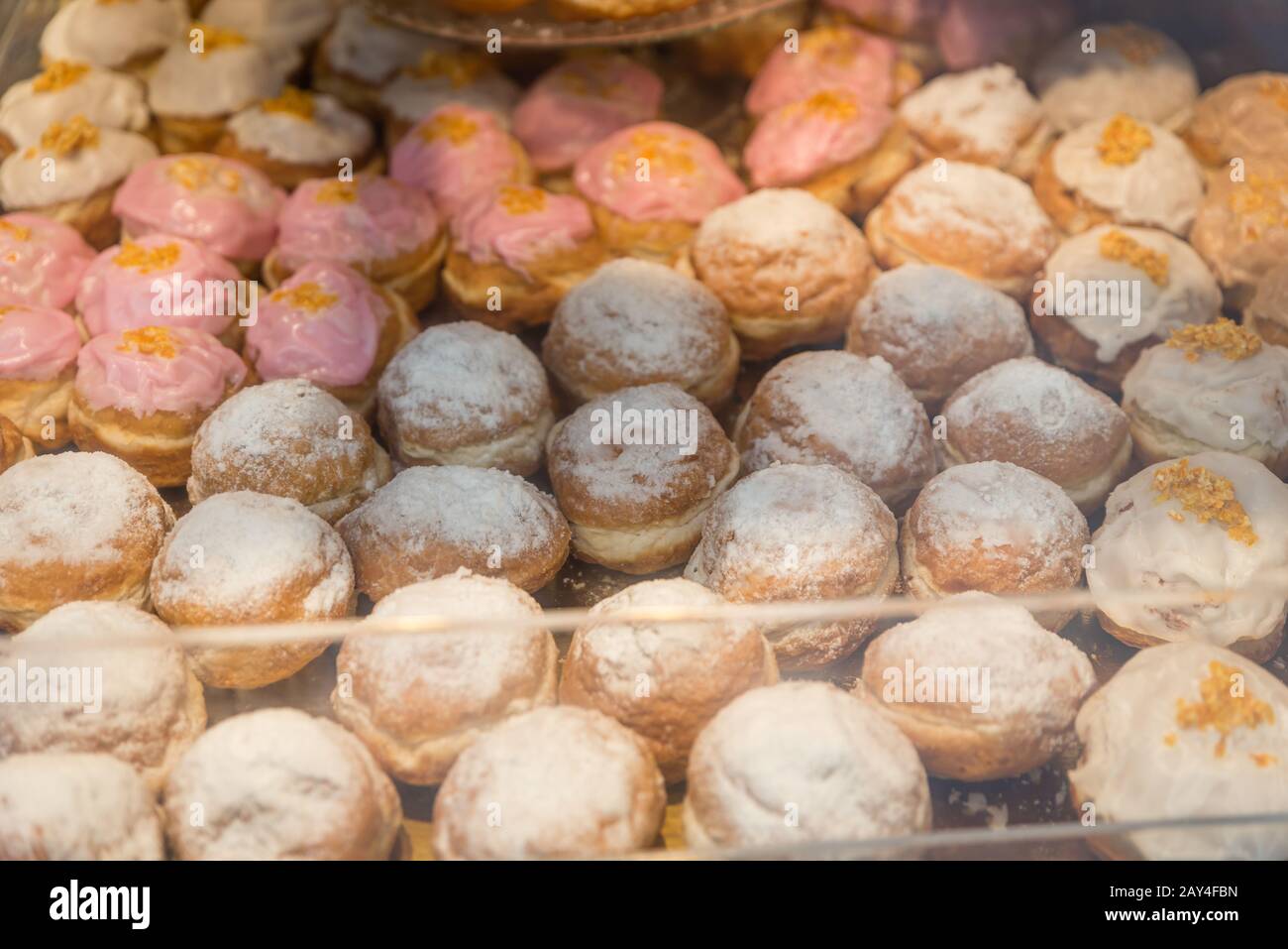 Paczki (Polish donuts) in Krakow, Poland Stock Photo