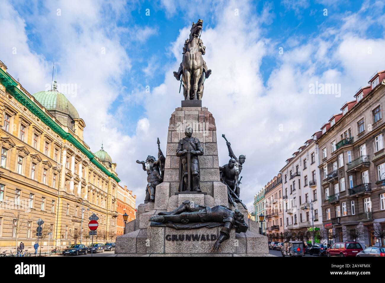 Statue of Grunwald, Krakow, Poland Stock Photo