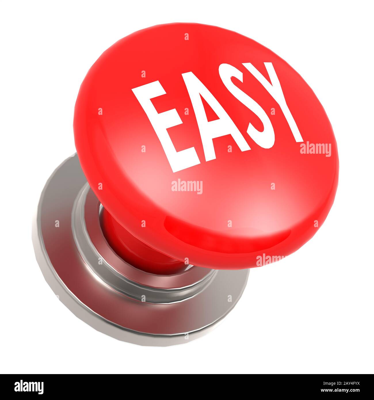 Easy red button Stock Photo