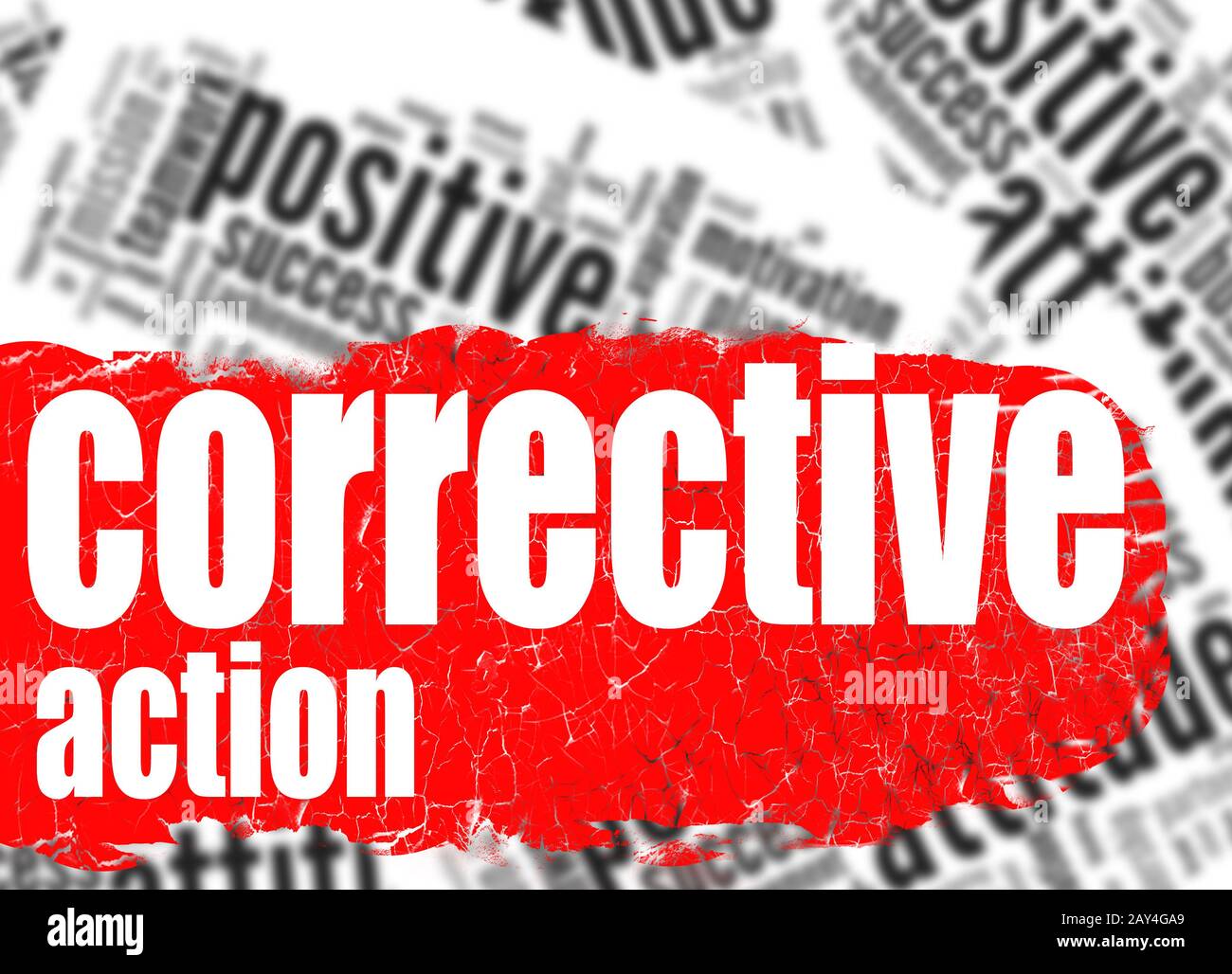 Word cloud corrective action Stock Photo