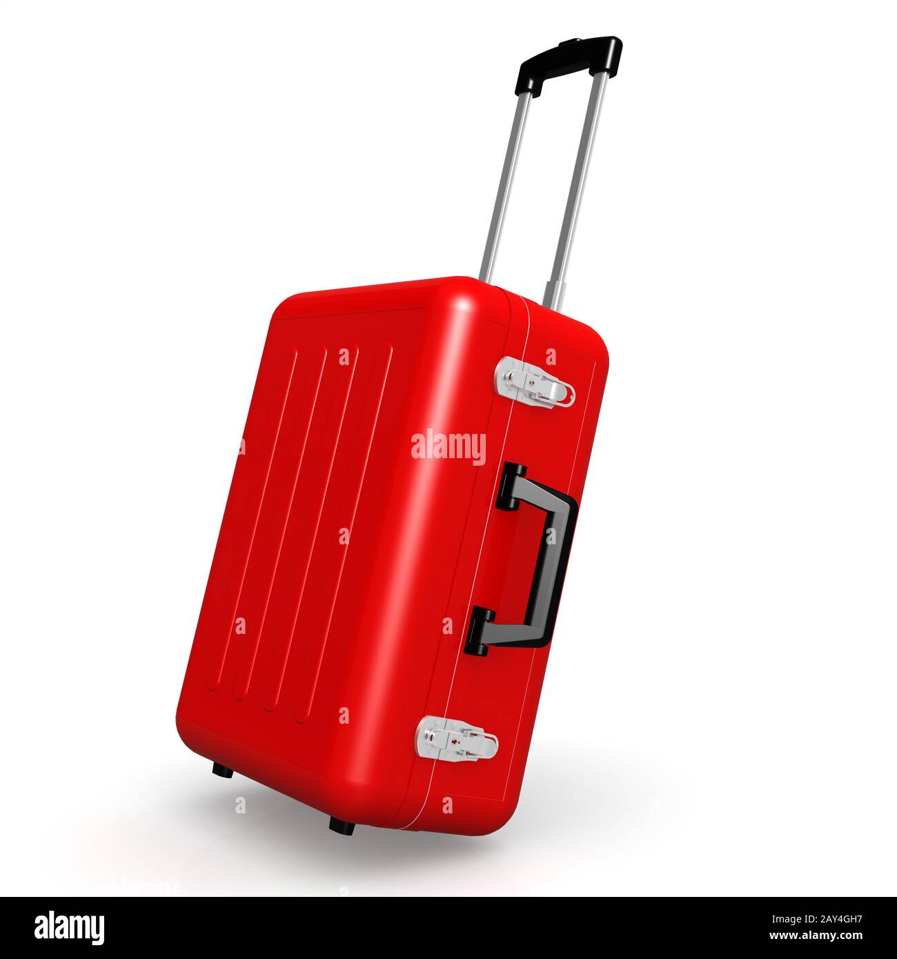 Red luggage in angle position Stock Photo Alamy
