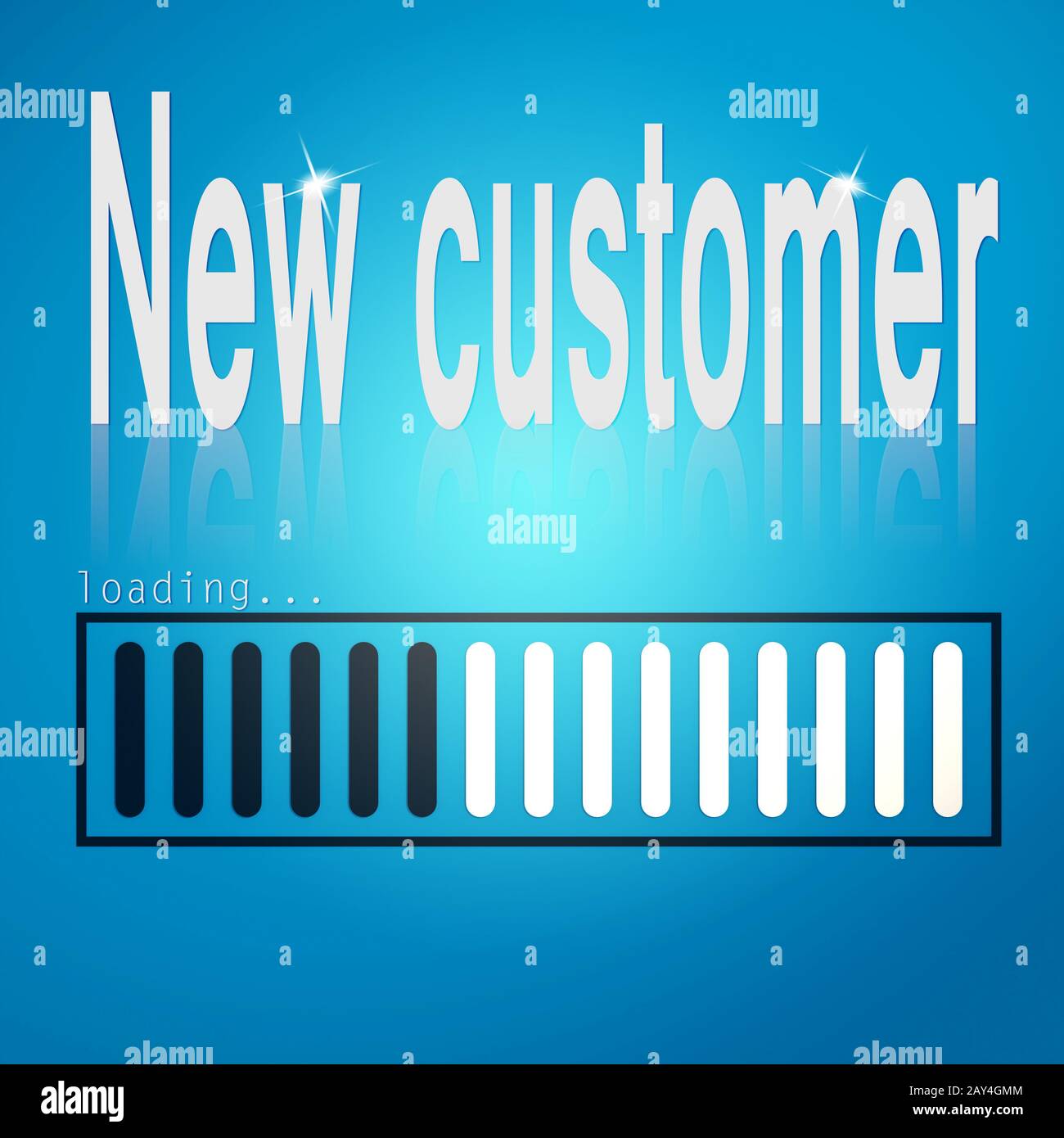 New customer blue loading bar Stock Photo - Alamy