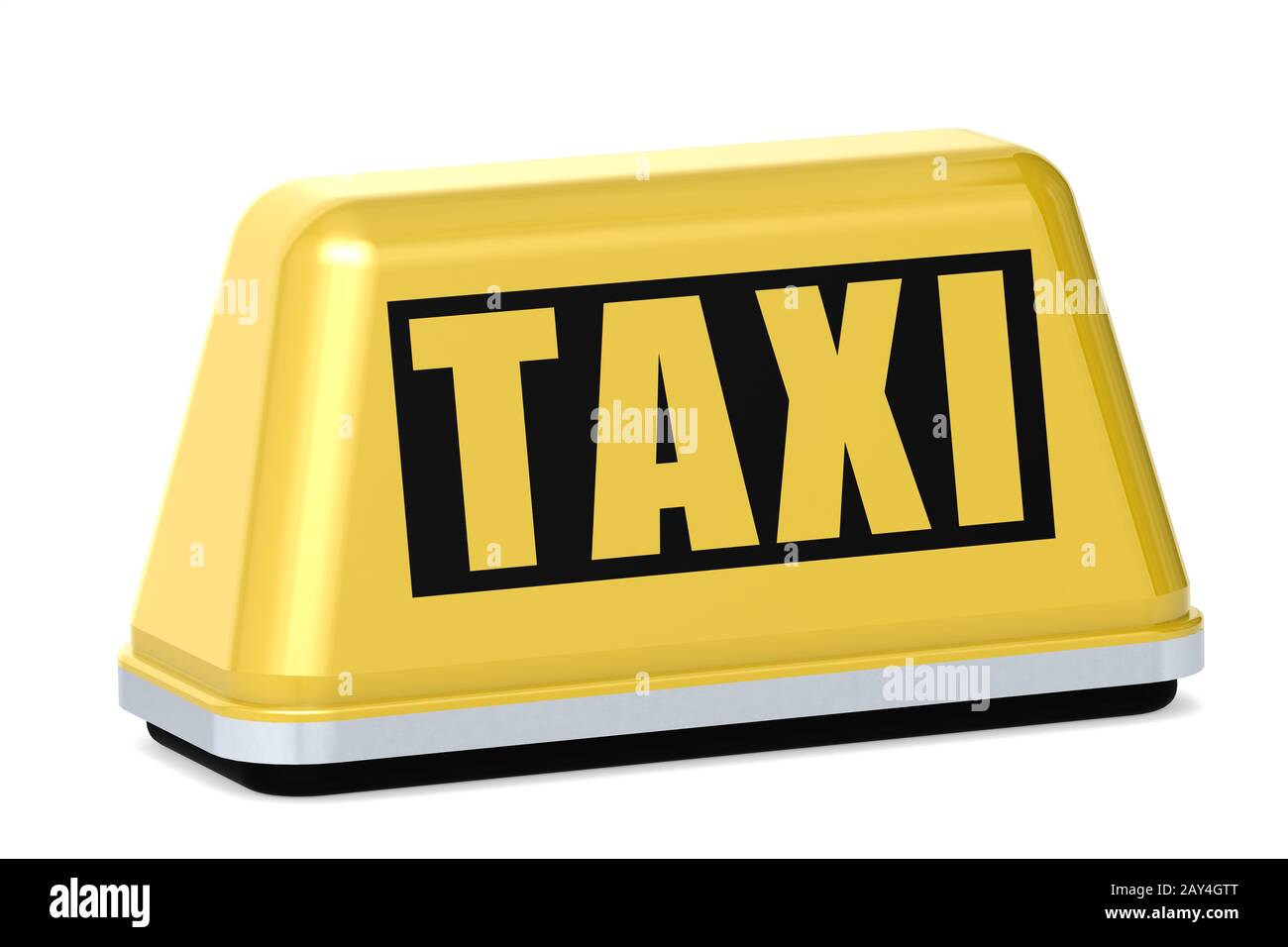 Yellow taxi sign isolated Stock Photo
