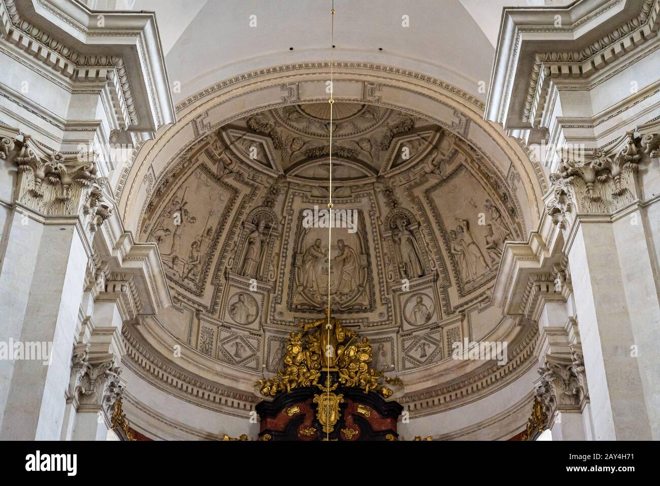Looking up inside Saints Peter and Paul Church, Krakow, Poland Stock Photo