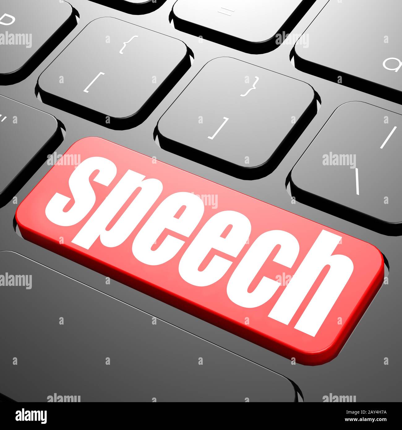 Keyboard with speech text Stock Photo Alamy