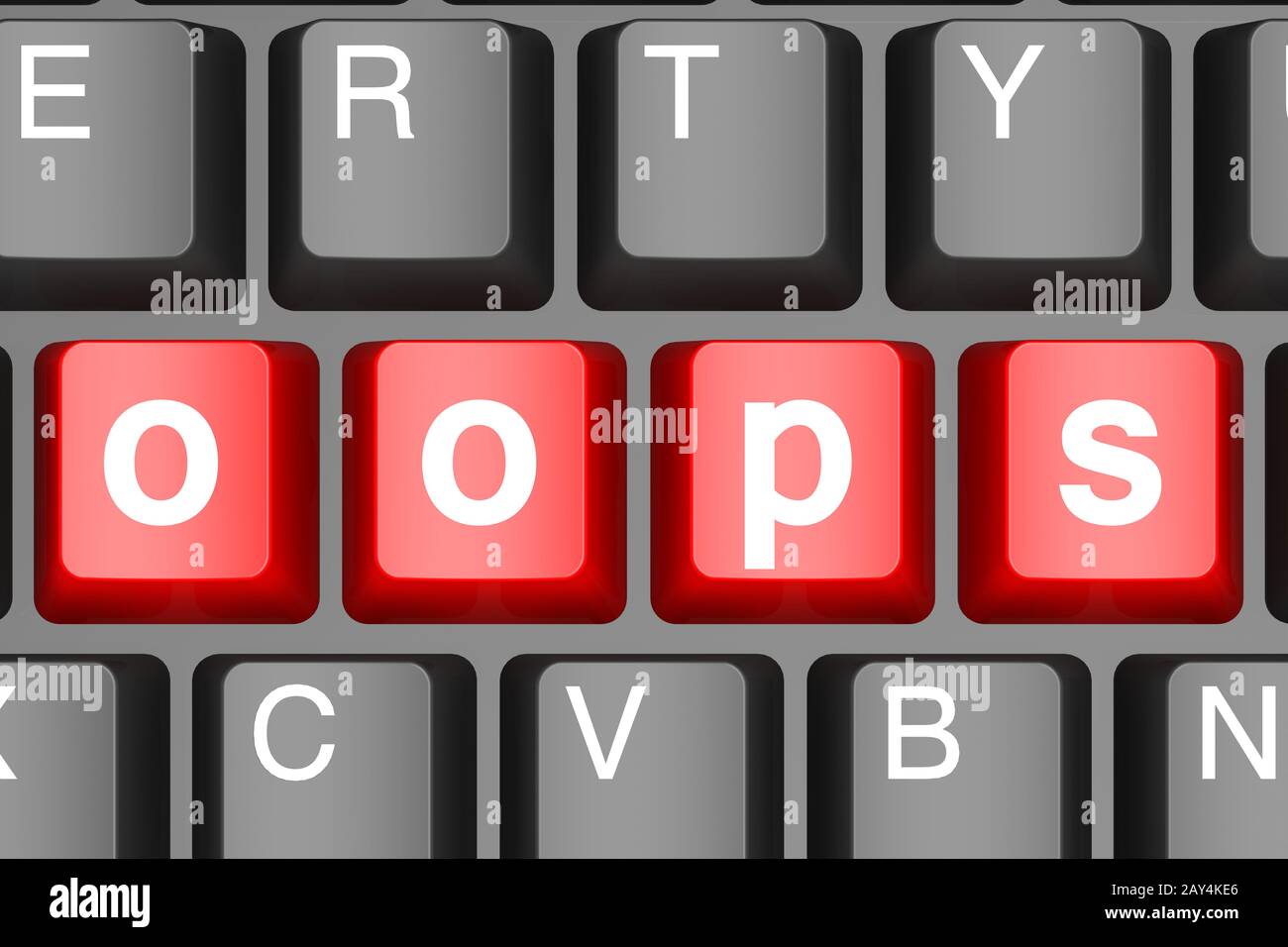 Oops button on modern computer keyboard Stock Photo