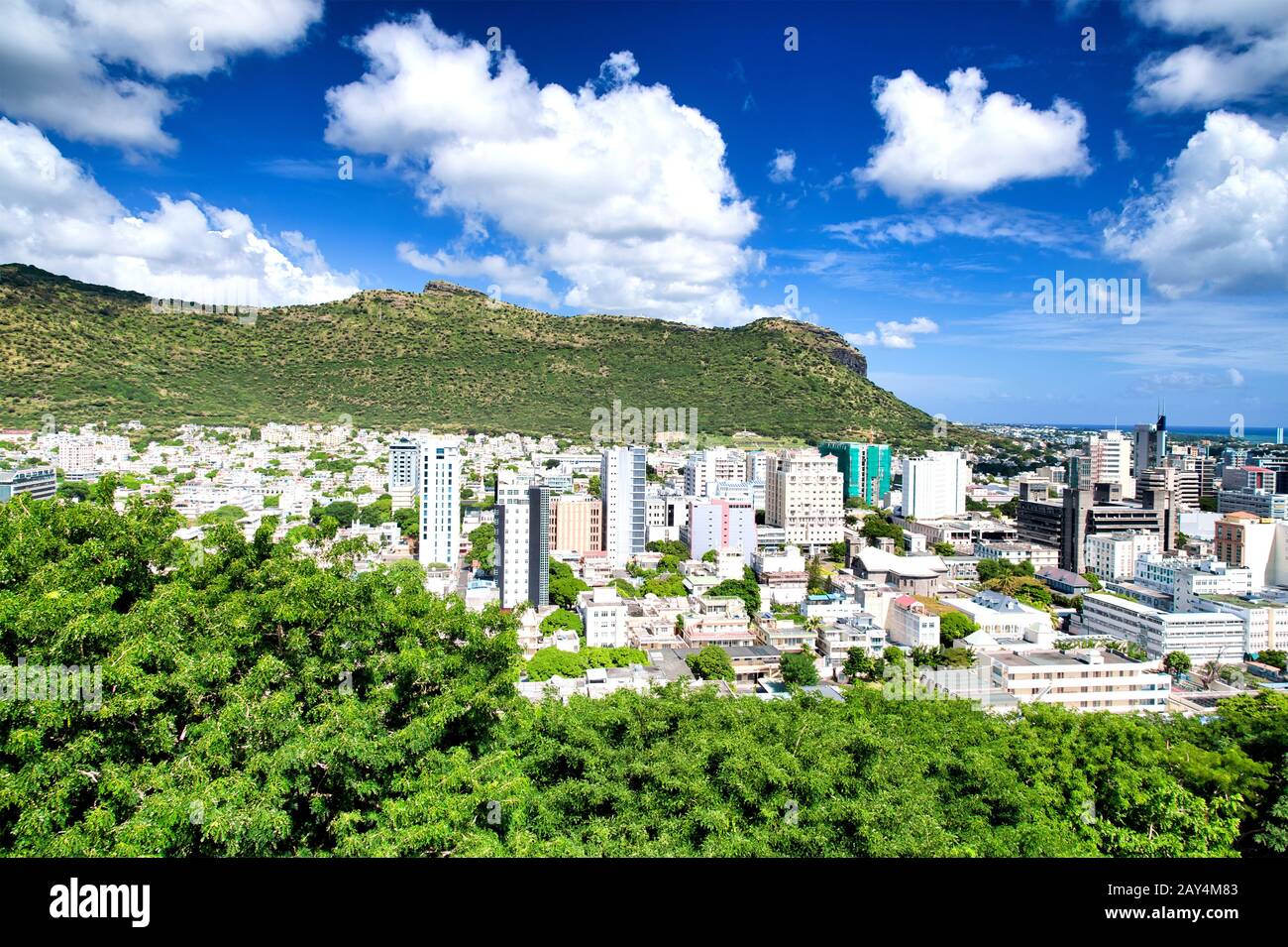 Aerial view of Port Louis Mauritius Stock Photo Alamy