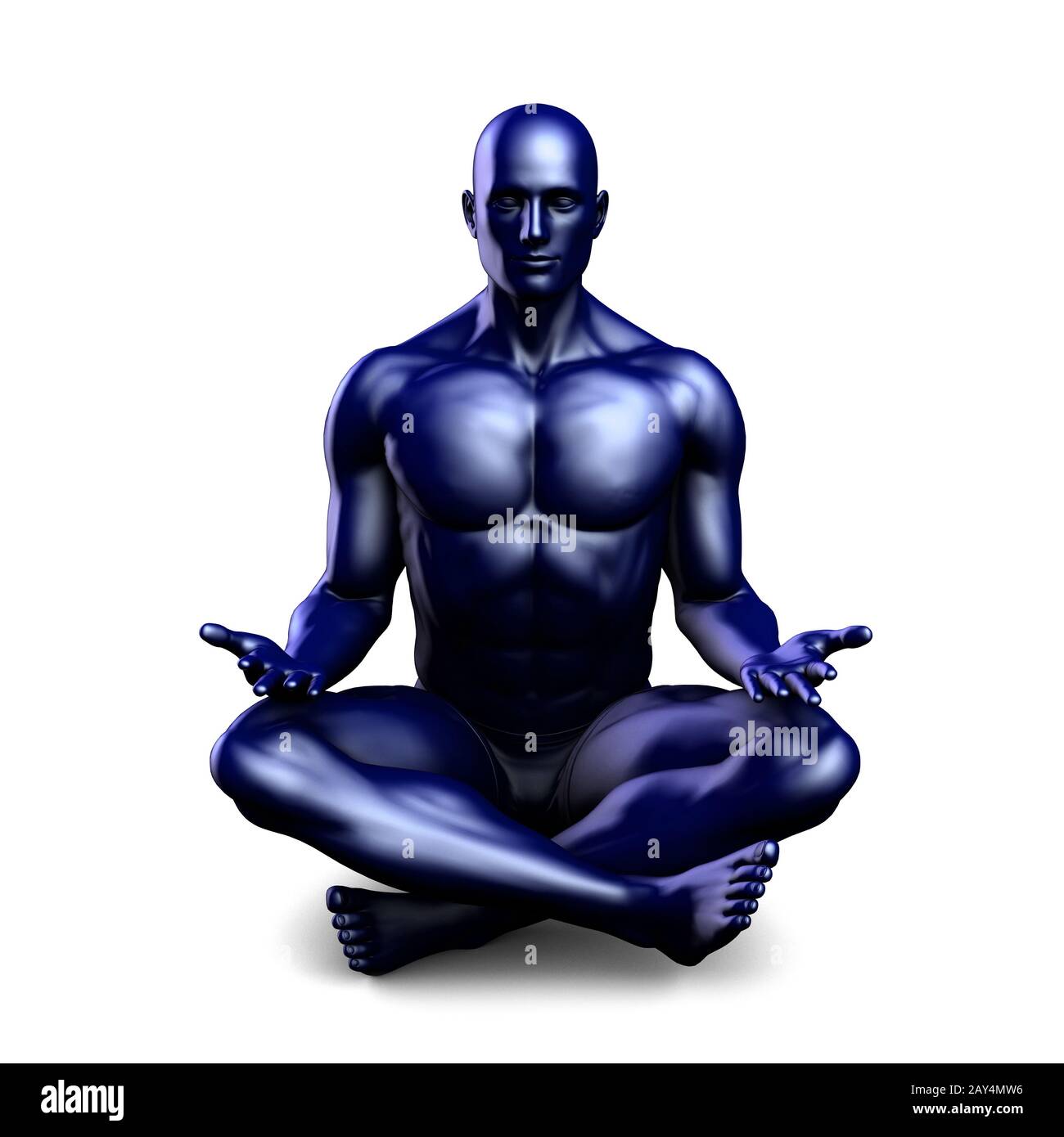 Man Sitting in the Lotus Position in Yoga Stock Photo - Alamy
