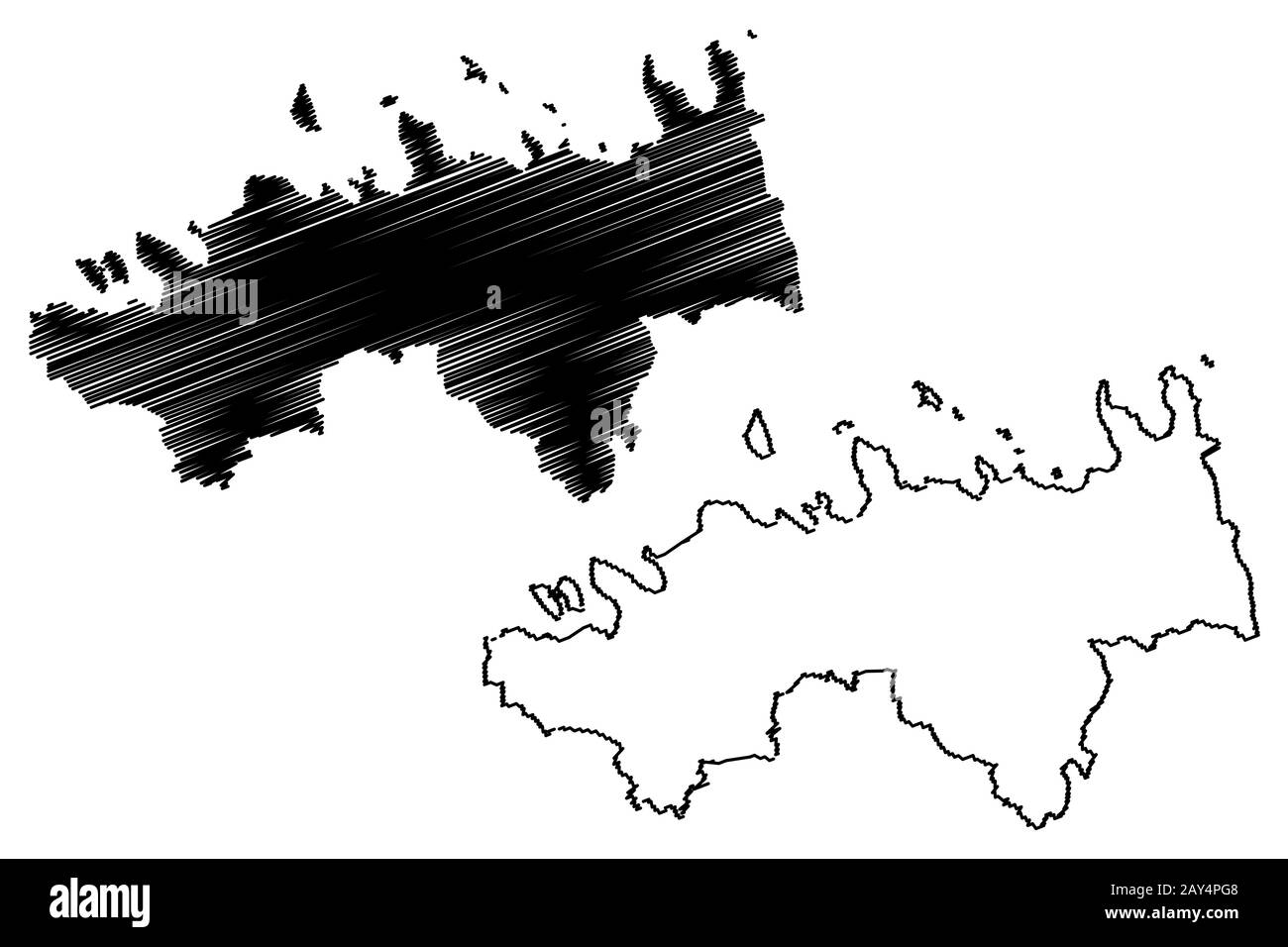 Harju County (Republic of Estonia, Counties of Estonia) map vector illustration, scribble sketch Harjumaa map Stock Vector