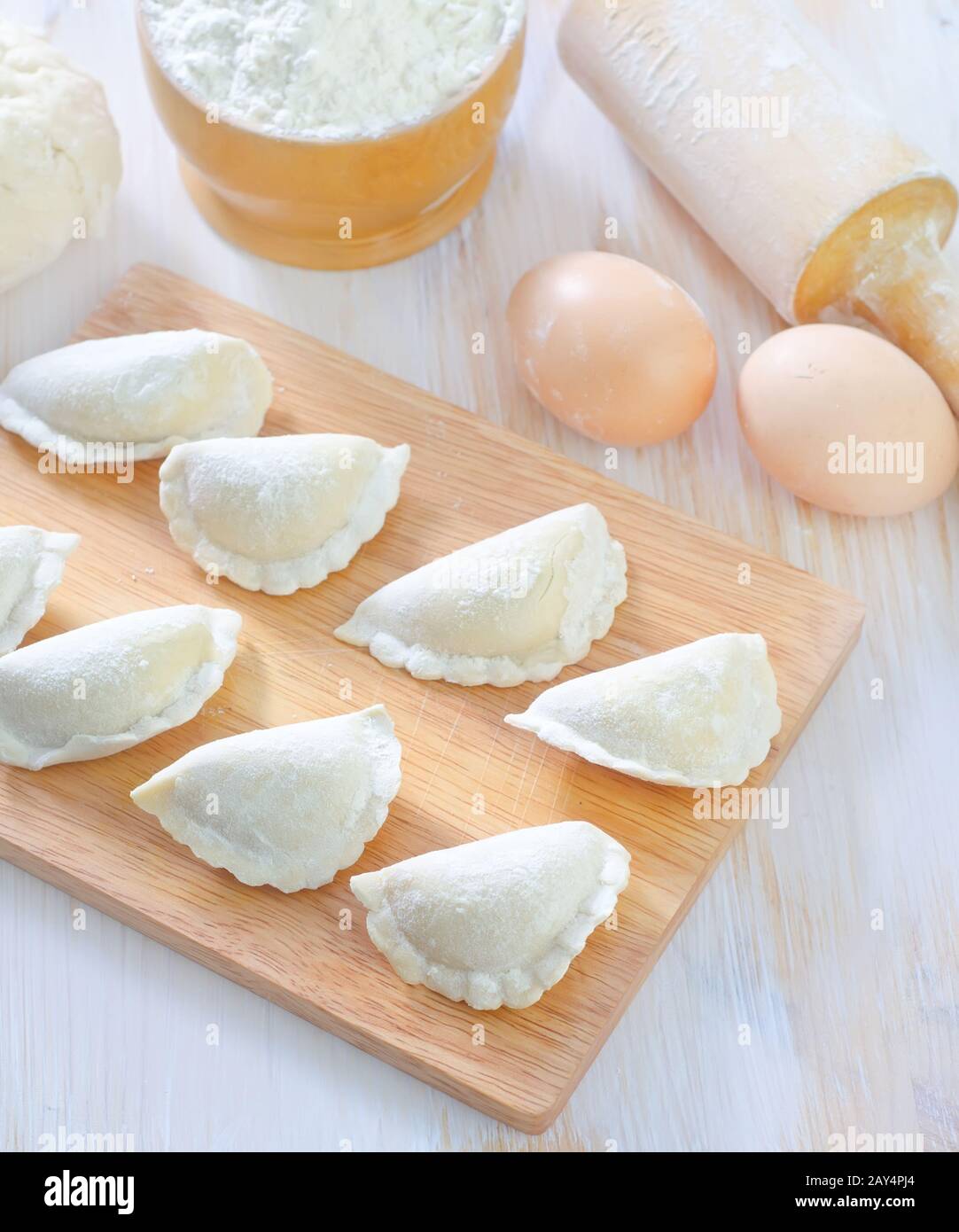 raw dumpling Stock Photo