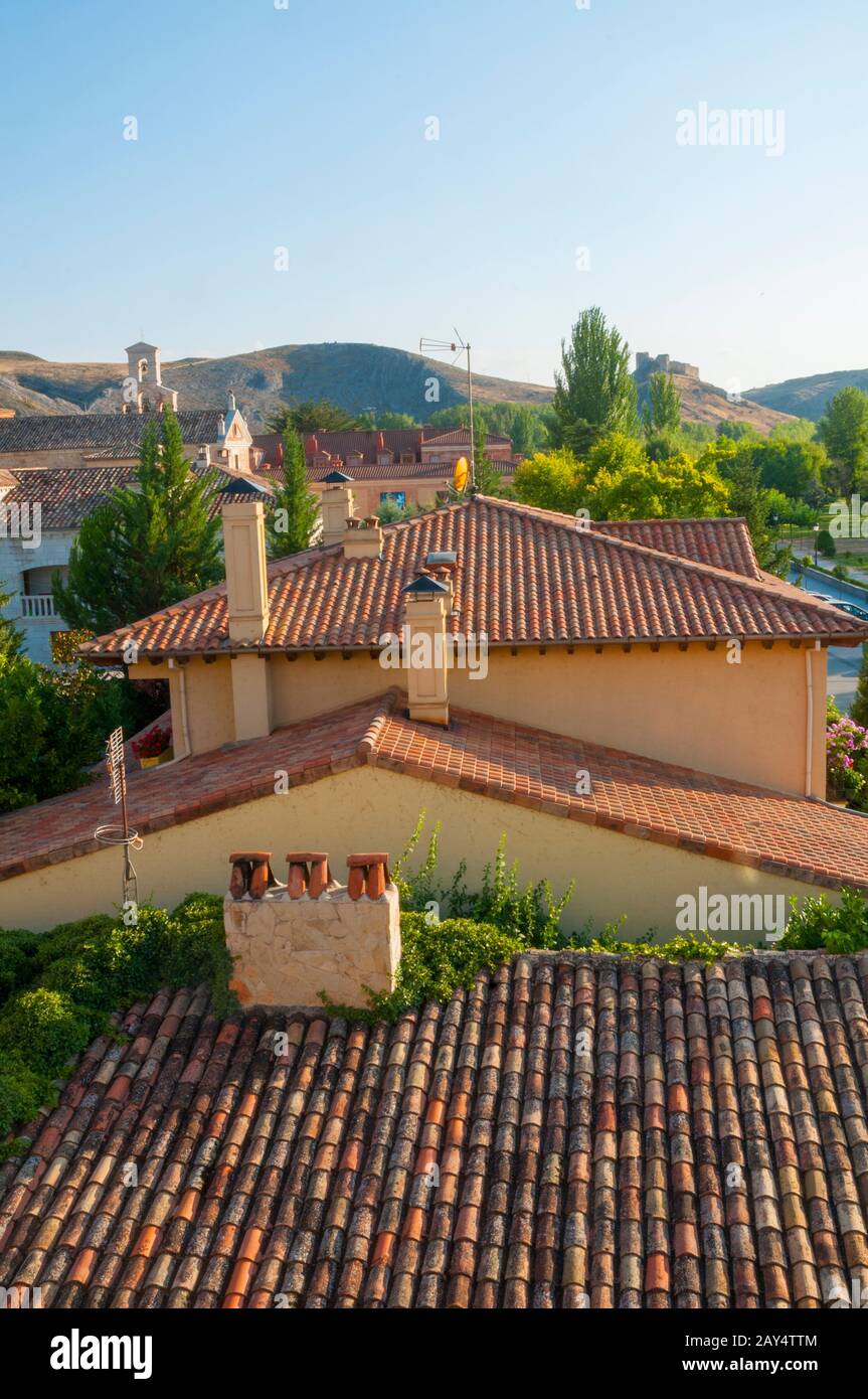 Tiled roofs. Burgo de Osma, Soria province, Castilla Leon, Spain. Stock Photo