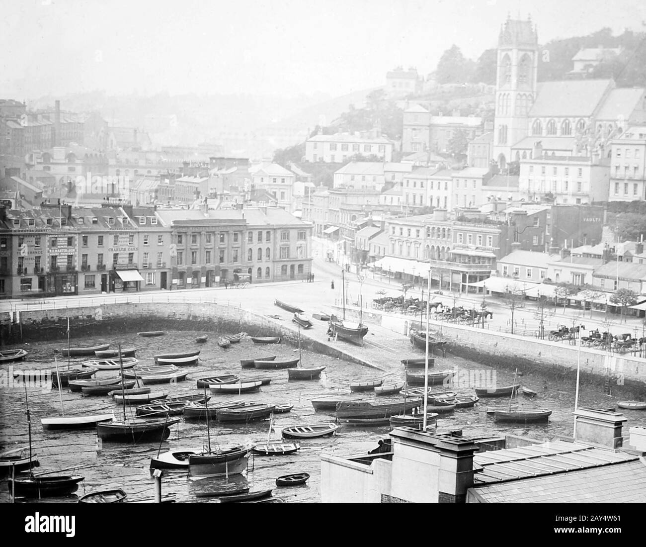 Torquay Harbour, Victorian period Stock Photo