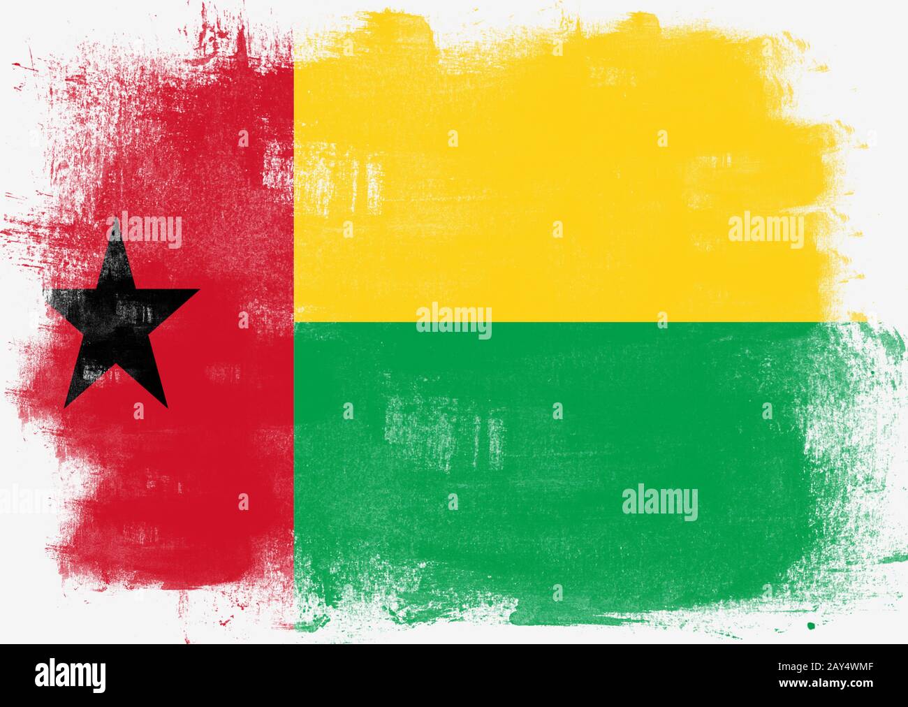 Flag of Guinea Bissau painted with brush Stock Photo - Alamy