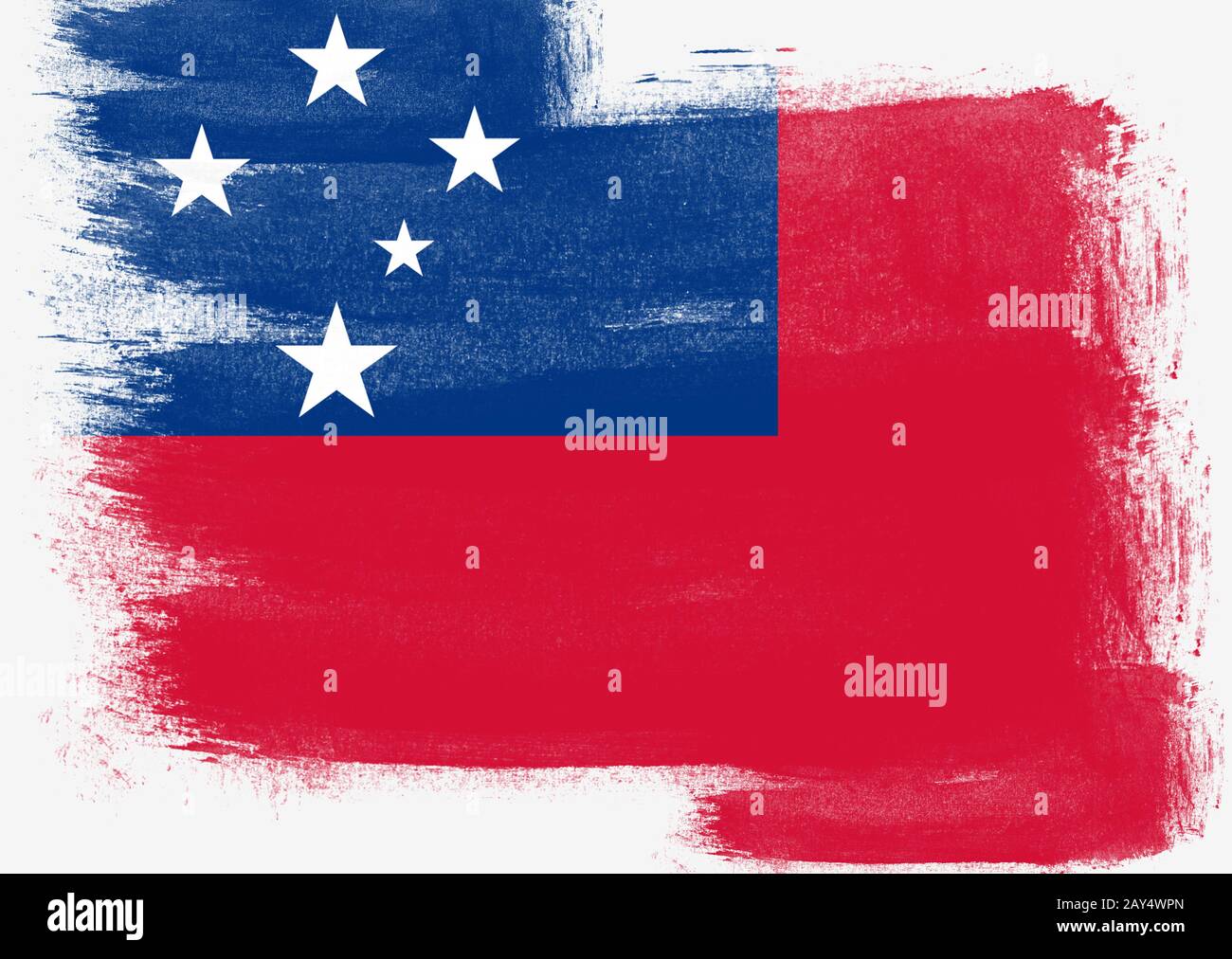 Flag of Samoa painted with brush Stock Photo - Alamy