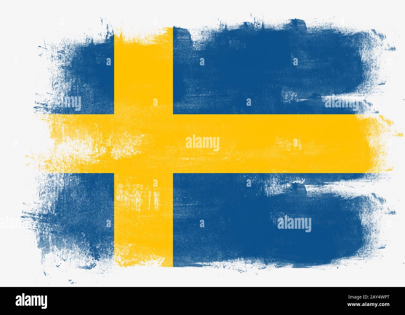 Flag of Sweden painted with brush Stock Photo - Alamy
