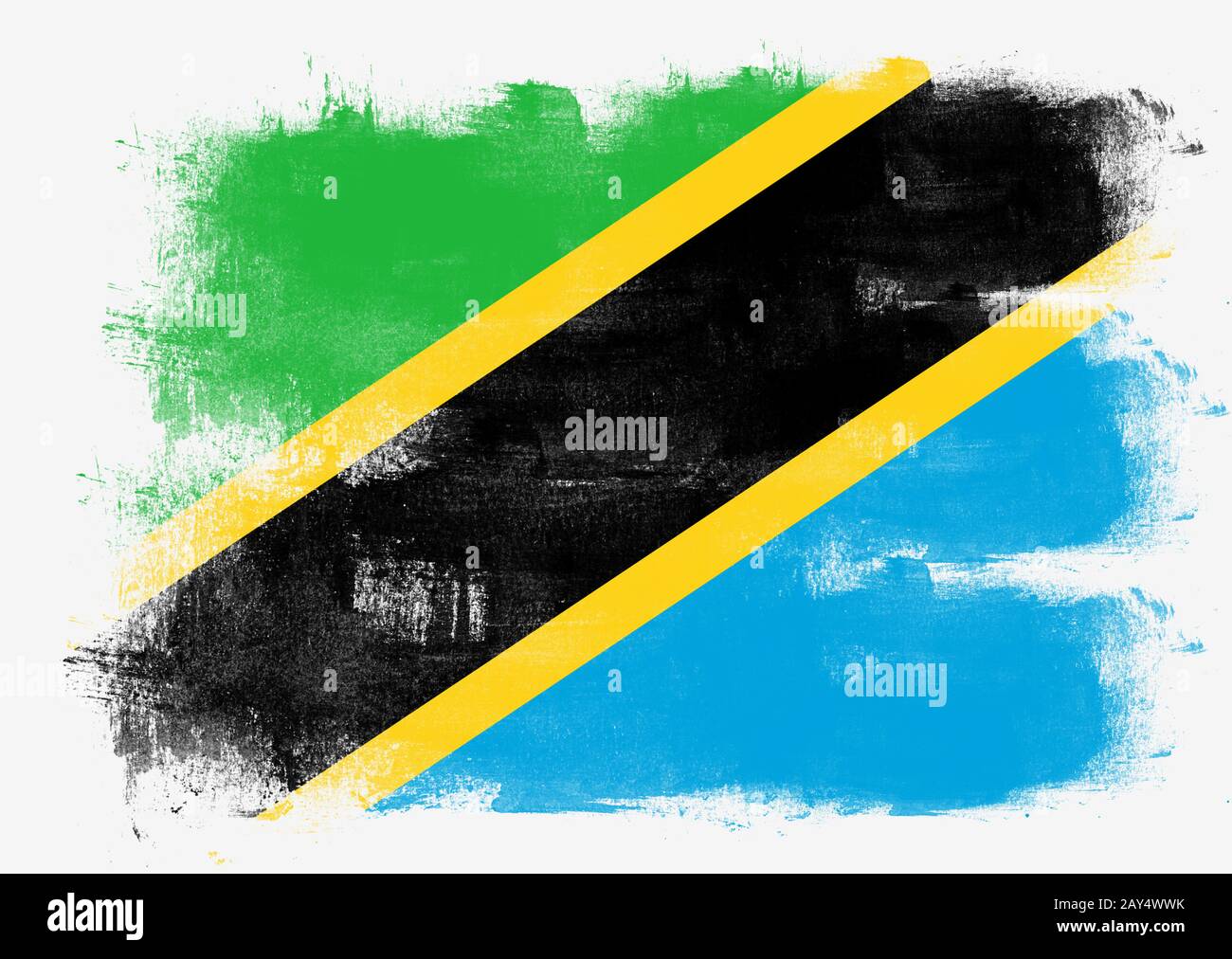 Flag of Tanzania painted with brush Stock Photo - Alamy