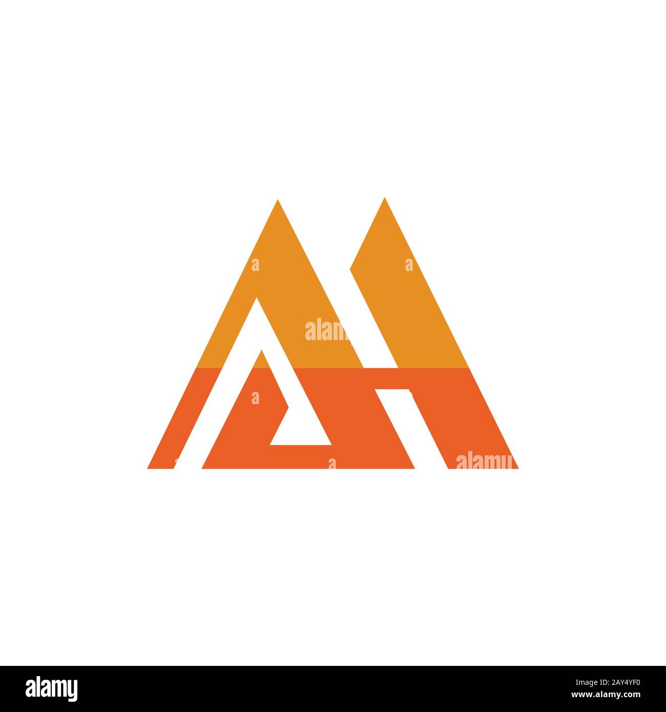 Initial letter ah or ha logo design template Stock Vector