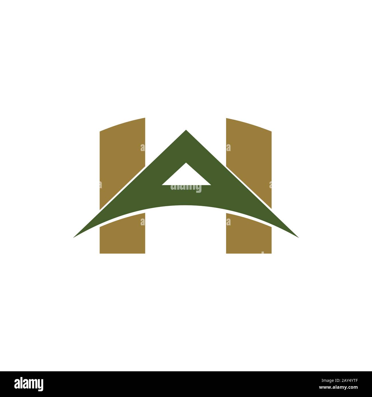 Initial letter ah or ha logo design template Stock Vector