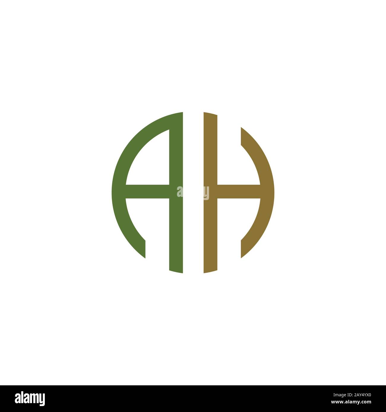 Initial letter ah or ha logo design template Stock Vector