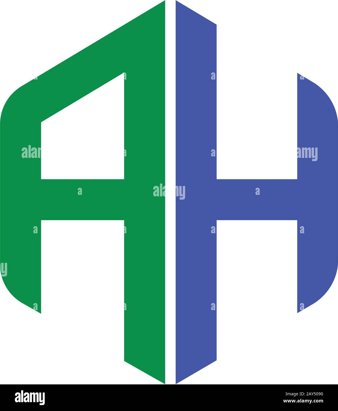 Initial letter ah or ha logo design template Stock Vector