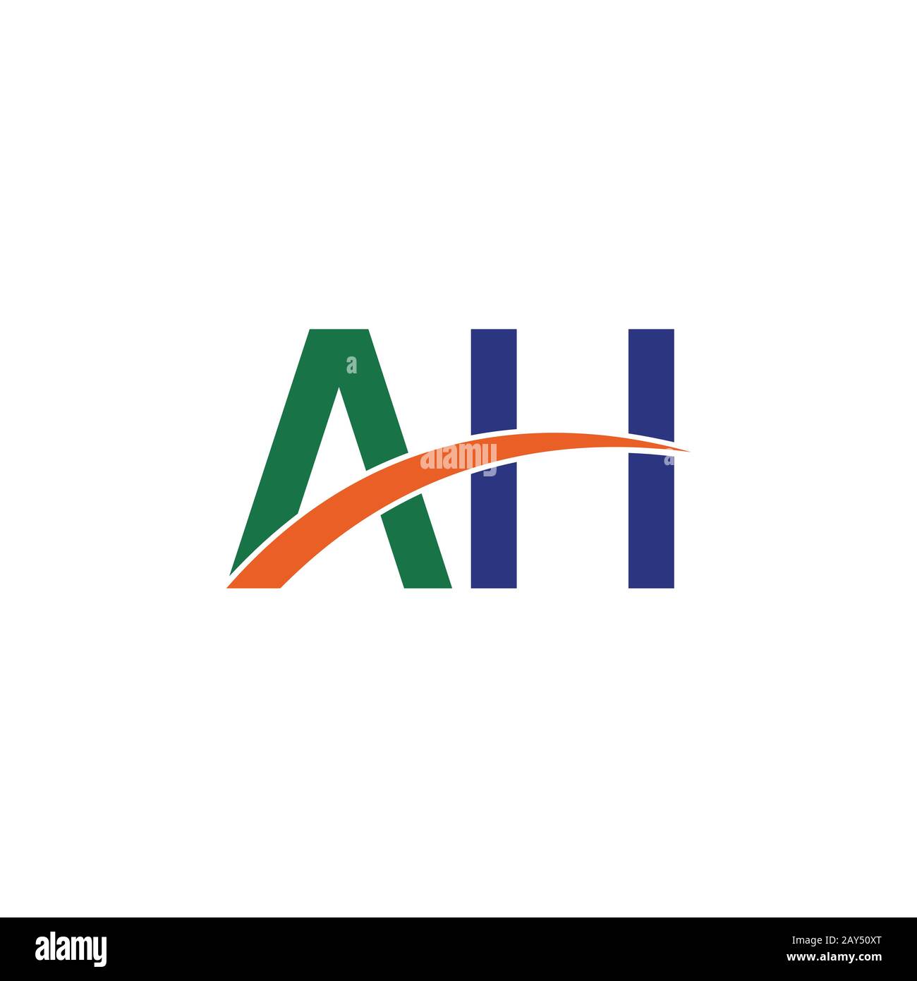 Initial letter ah or ha logo design template Stock Vector