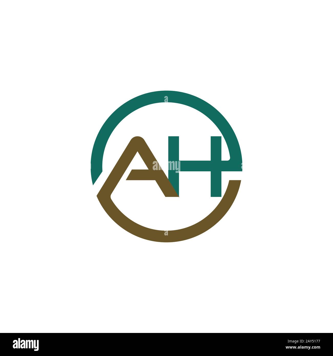 Initial letter ah or ha logo design template Stock Vector