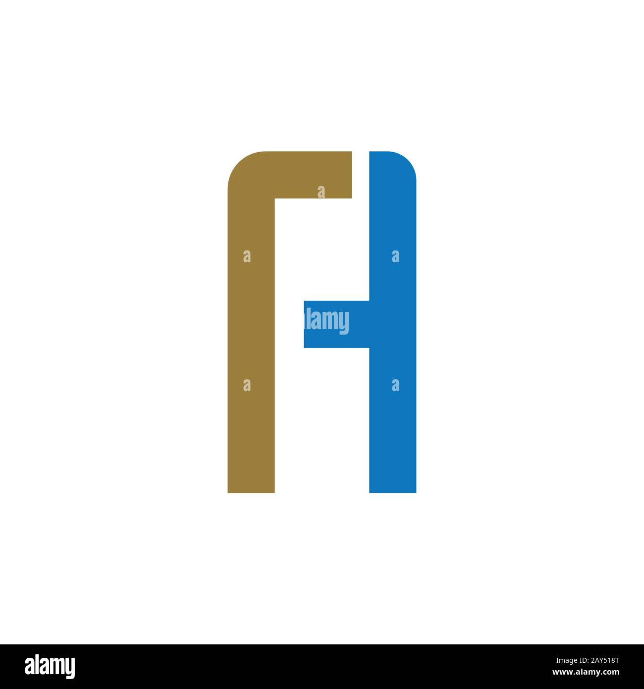Initial letter ah or ha logo design template Stock Vector