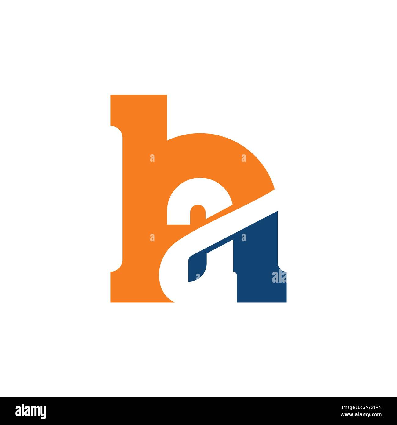 Initial letter ah or ha logo design template Stock Vector