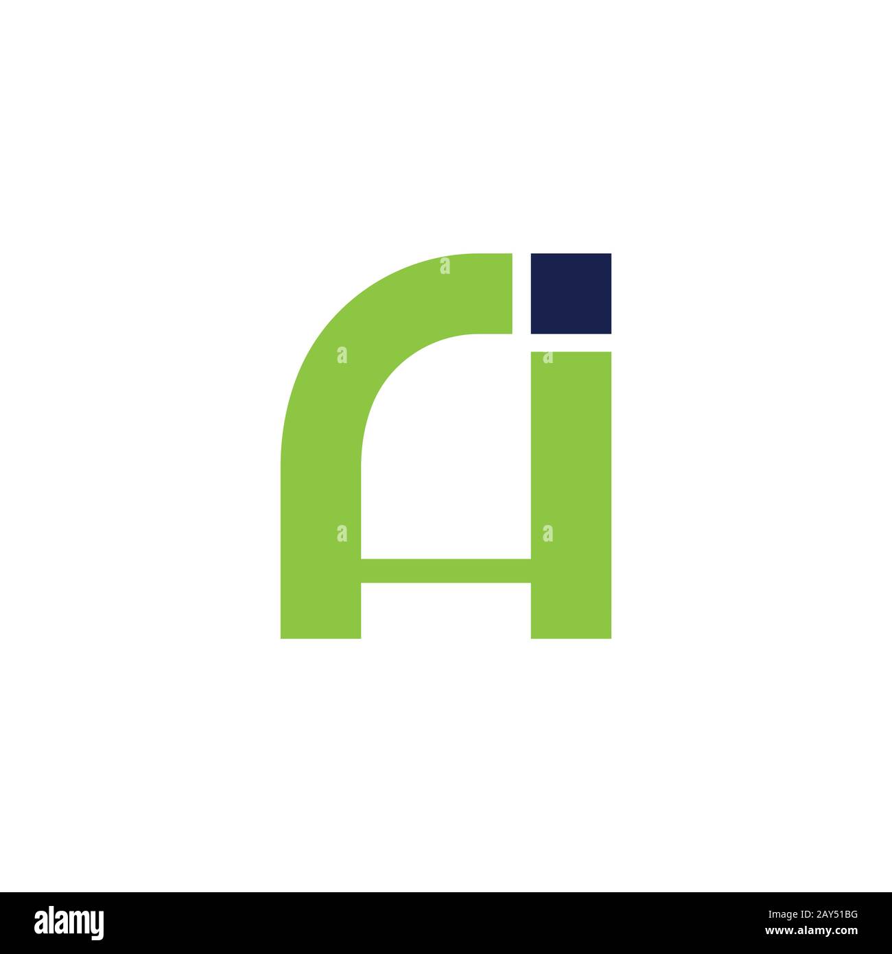 Initial letter ah or ha logo design template Stock Vector