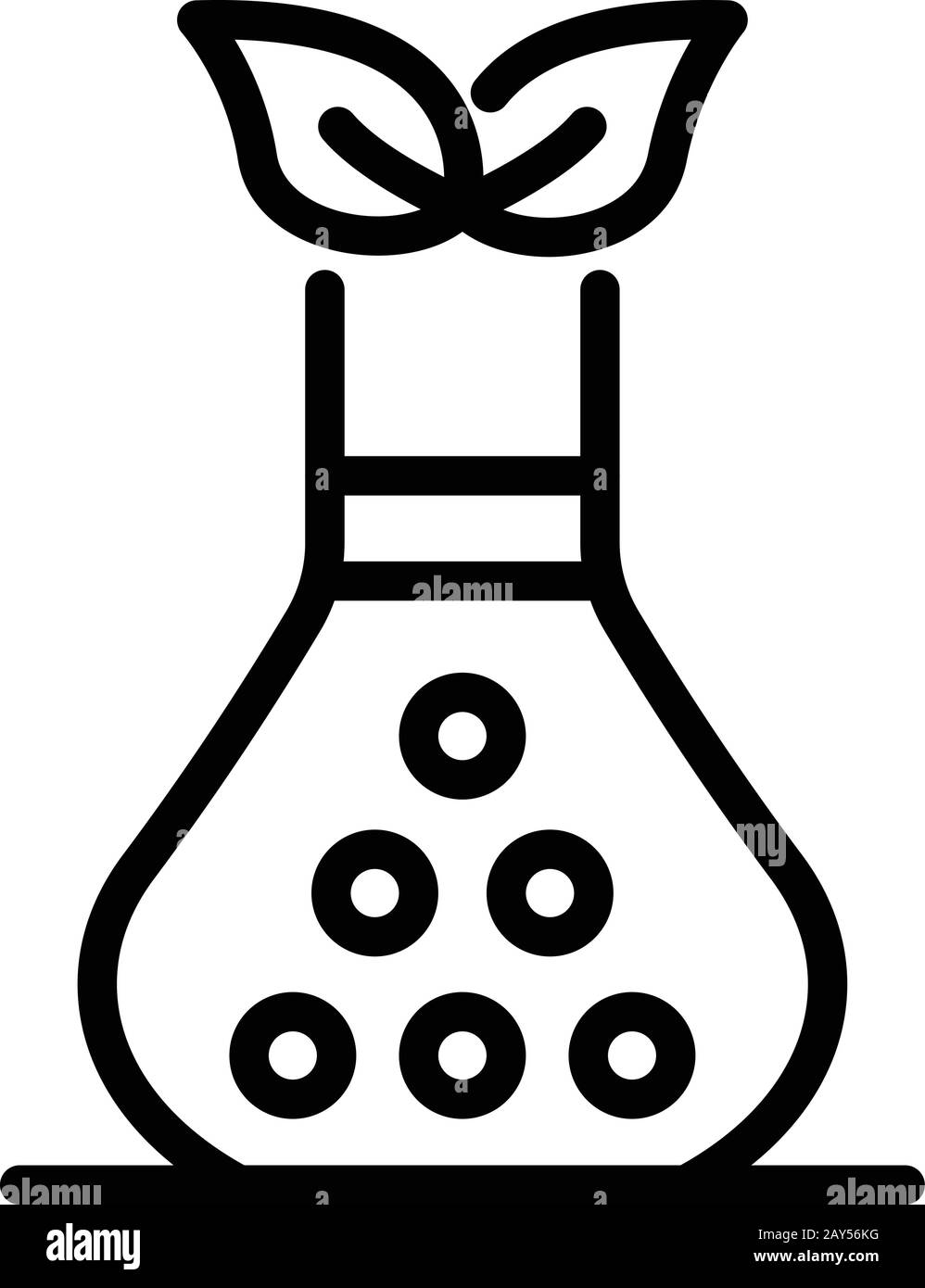 Phyto flask icon, outline style Stock Vector