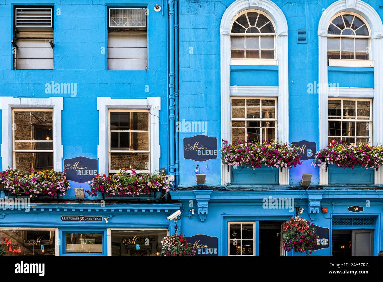 United Kingdom - Scotland Edinburgh - Edinburgh Windows and Flowers Stock Photo