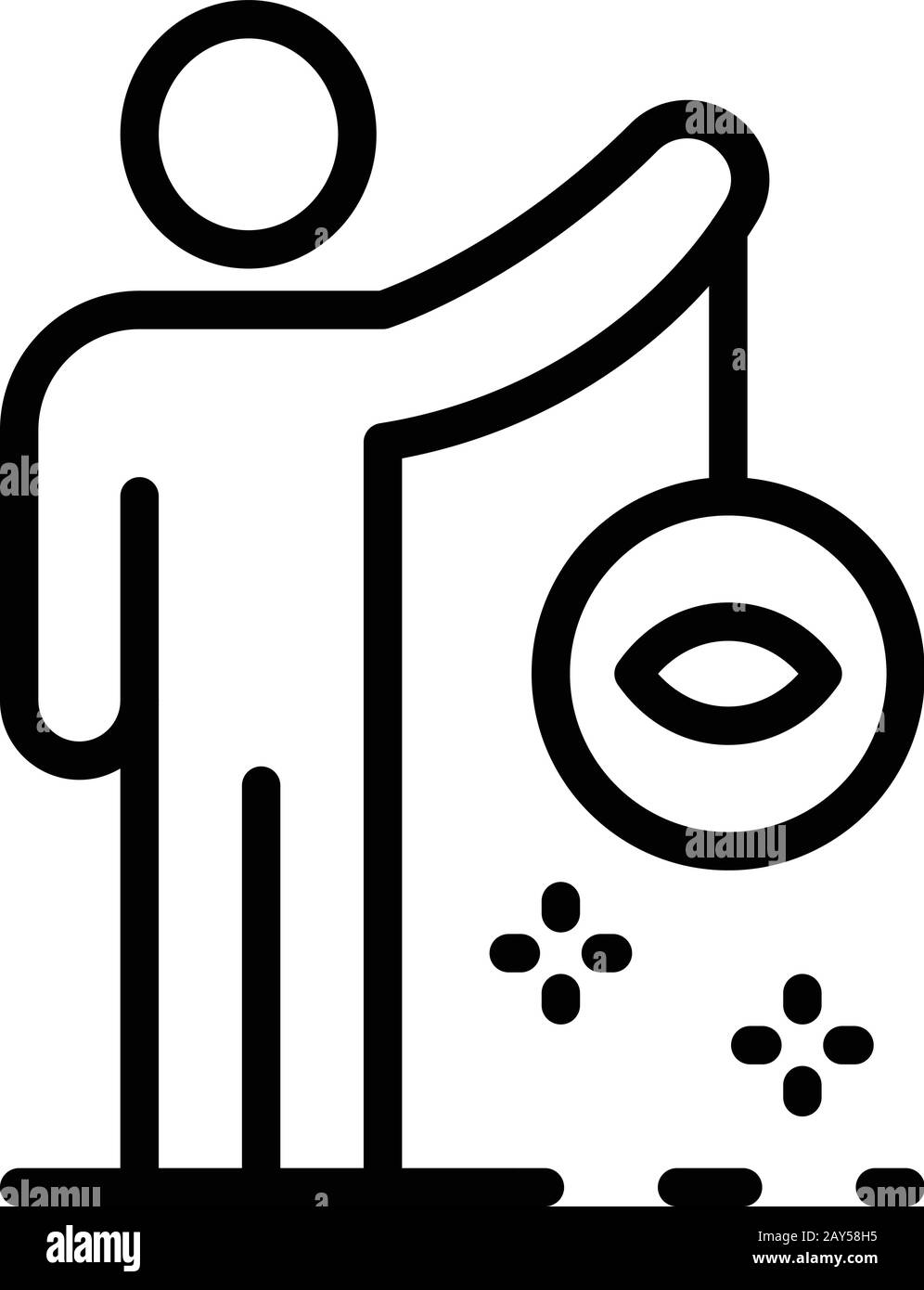 Man hypnosis icon, outline style Stock Vector
