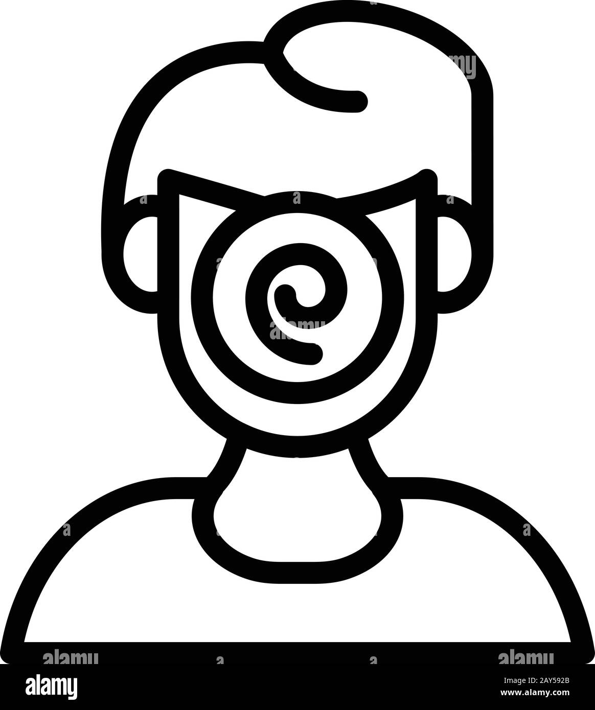 Face hypnosis icon, outline style Stock Vector