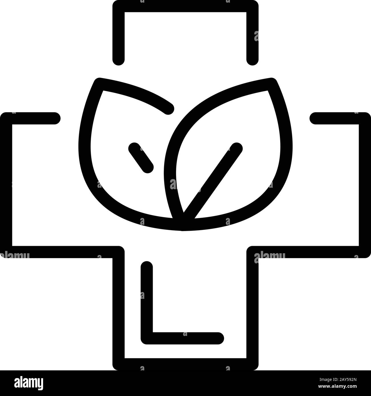 Herbal medicine cross icon, outline style Stock Vector Image & Art - Alamy