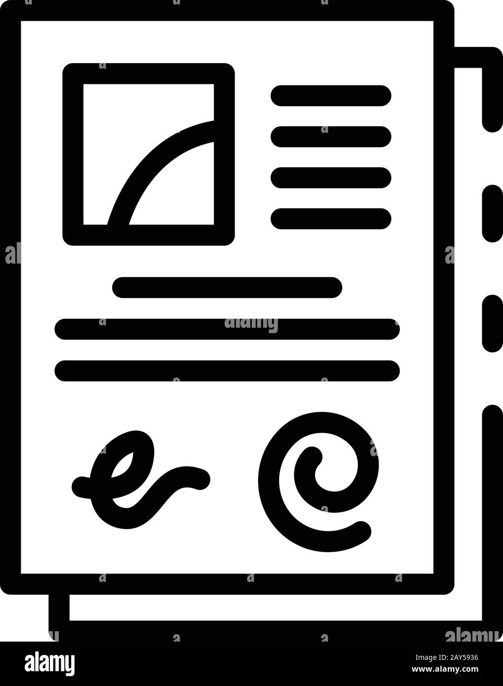Hypnosis paper icon, outline style Stock Vector