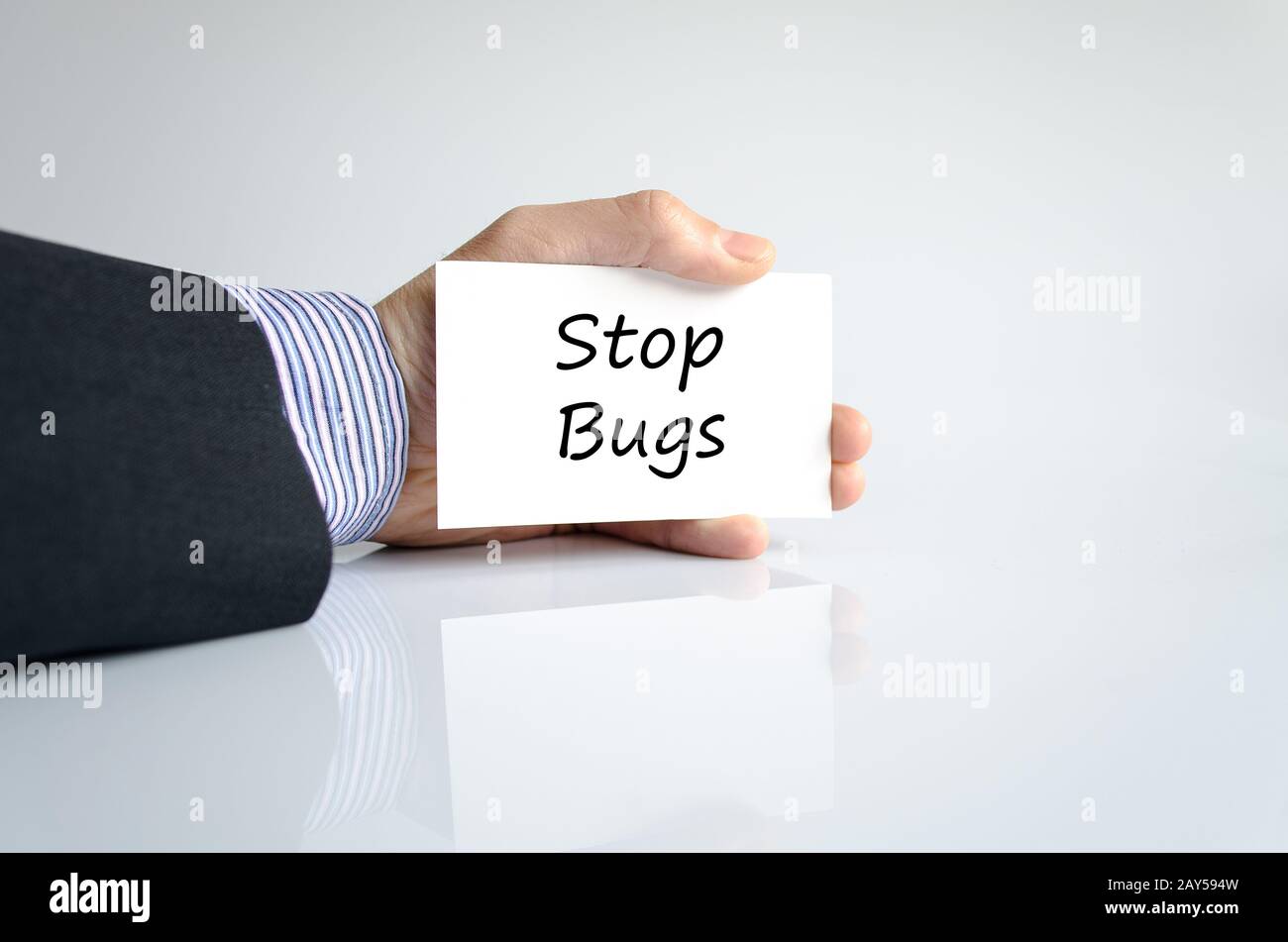 Stop bugs text concept Stock Photo