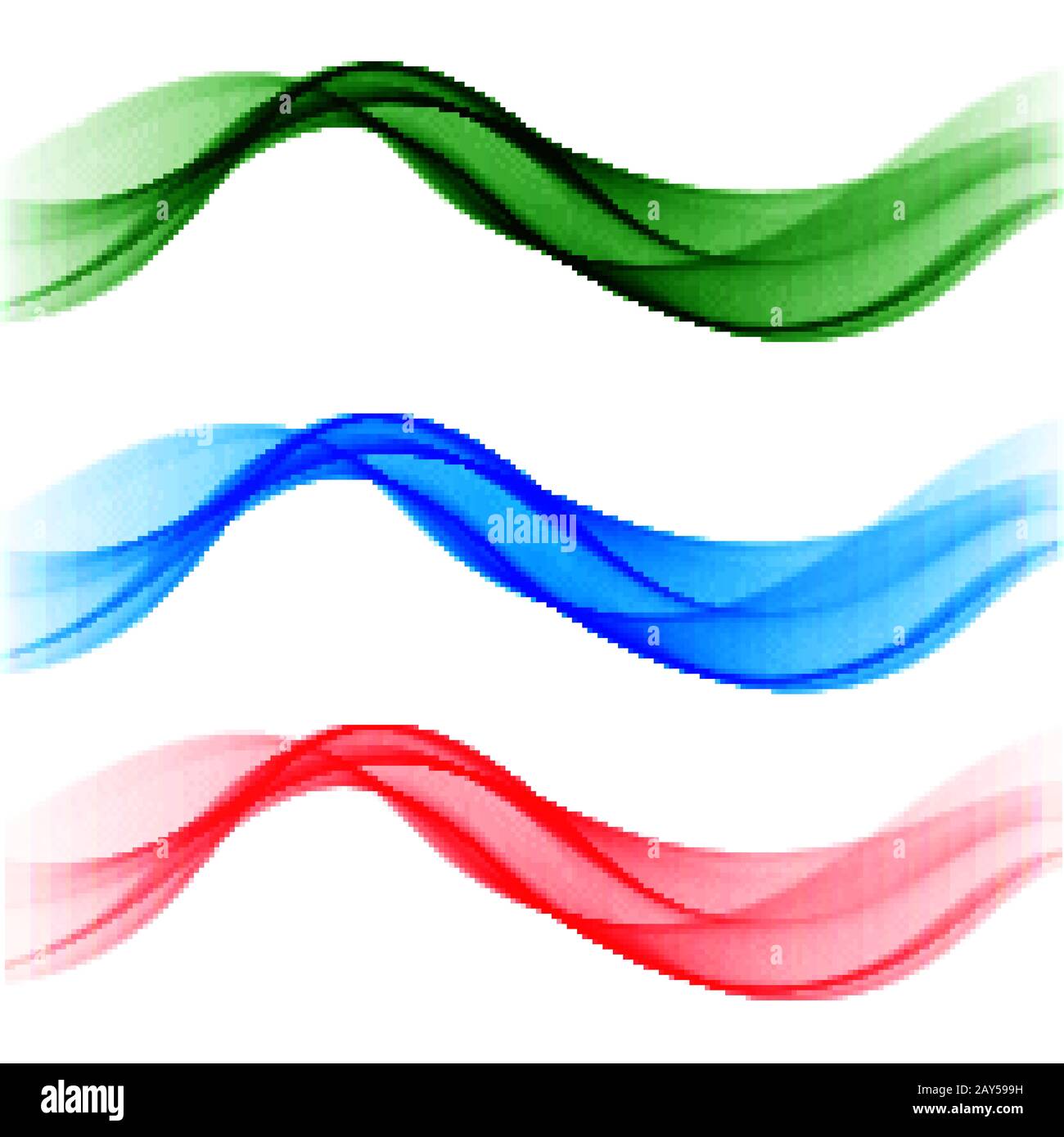 Set of stylish colored waves. Brochure template, design element Stock Vector