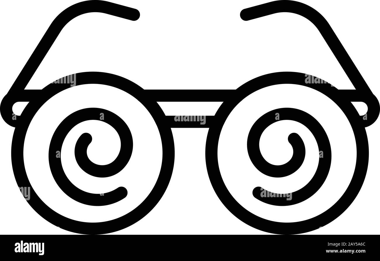 Hypnosis eyeglasses icon, outline style Stock Vector