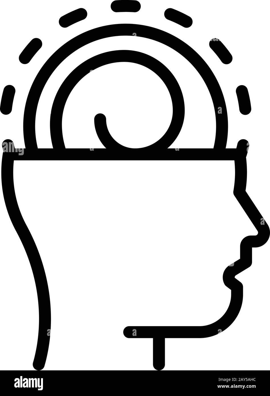 Mind hypnosis icon, outline style Stock Vector