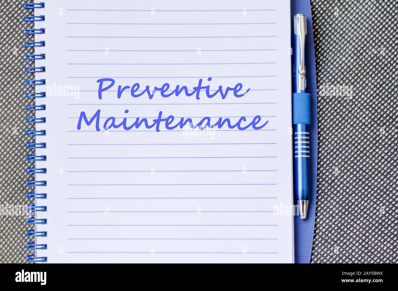 Preventive maintenance write on notebook Stock Photo Alamy
