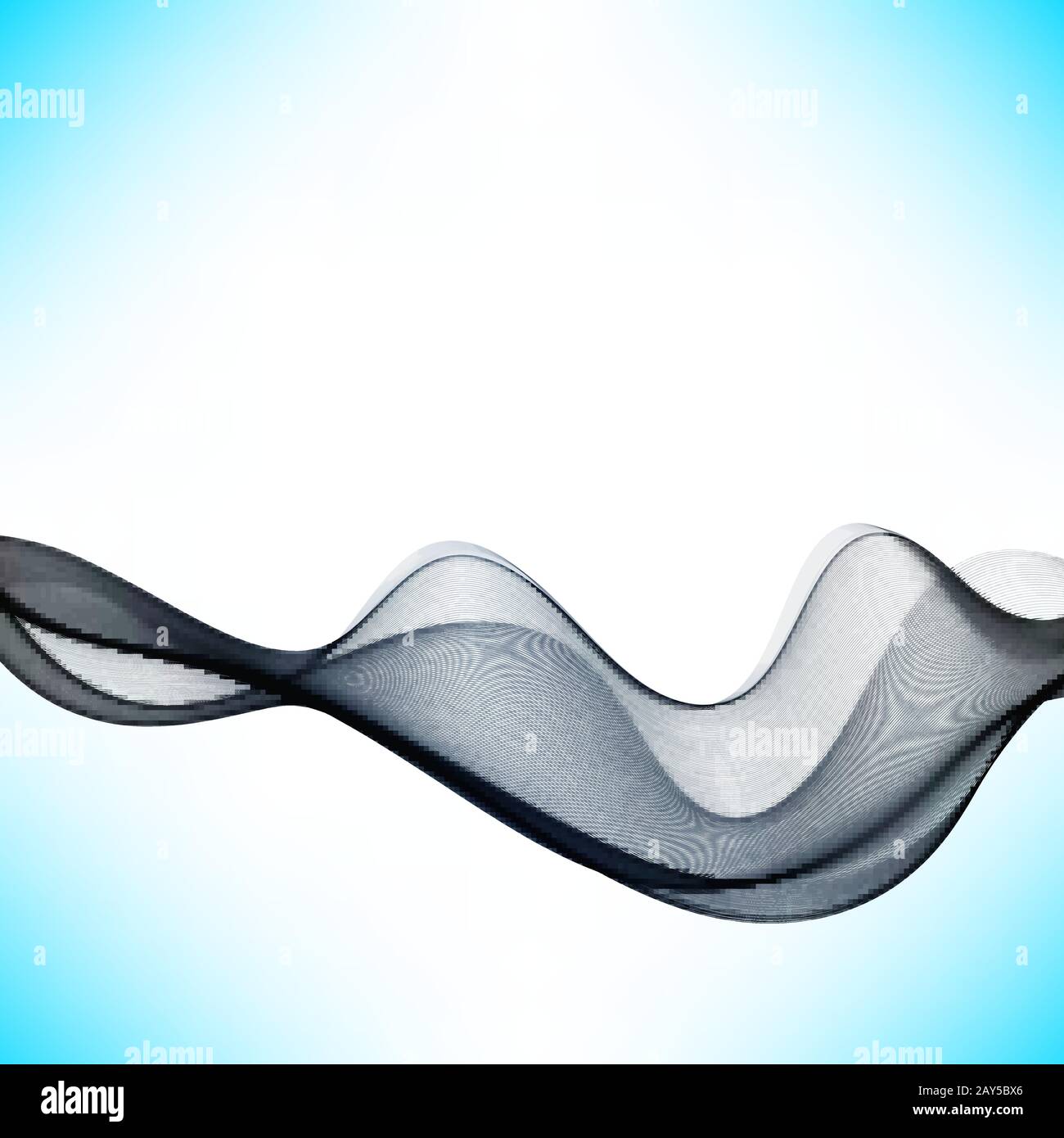 Abstract vector background, transparent waved lines Blue smoke wave. Stock Vector
